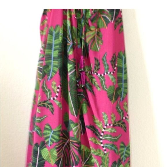 NWT Farm Rio Women’s Pink Leaves Midi Dress - Size Large - Picture 8 of 13